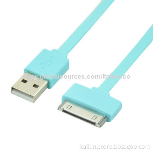 Flat Shaped 30-Pin Dock USB Cable for iPhone 4/4s